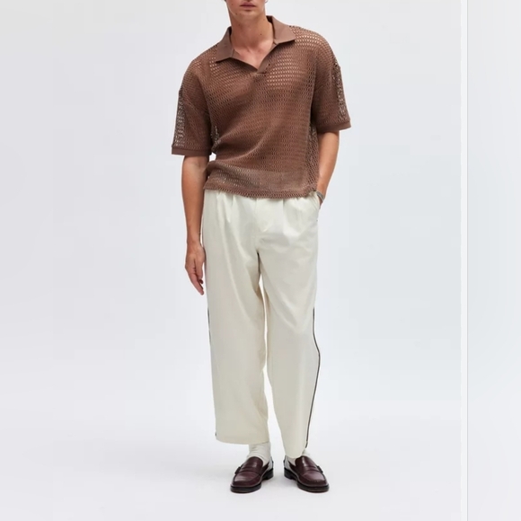 Standard Cloth Men's Jason Pleated Trouser Pant Ivory, 34 - Picture 4 of 11